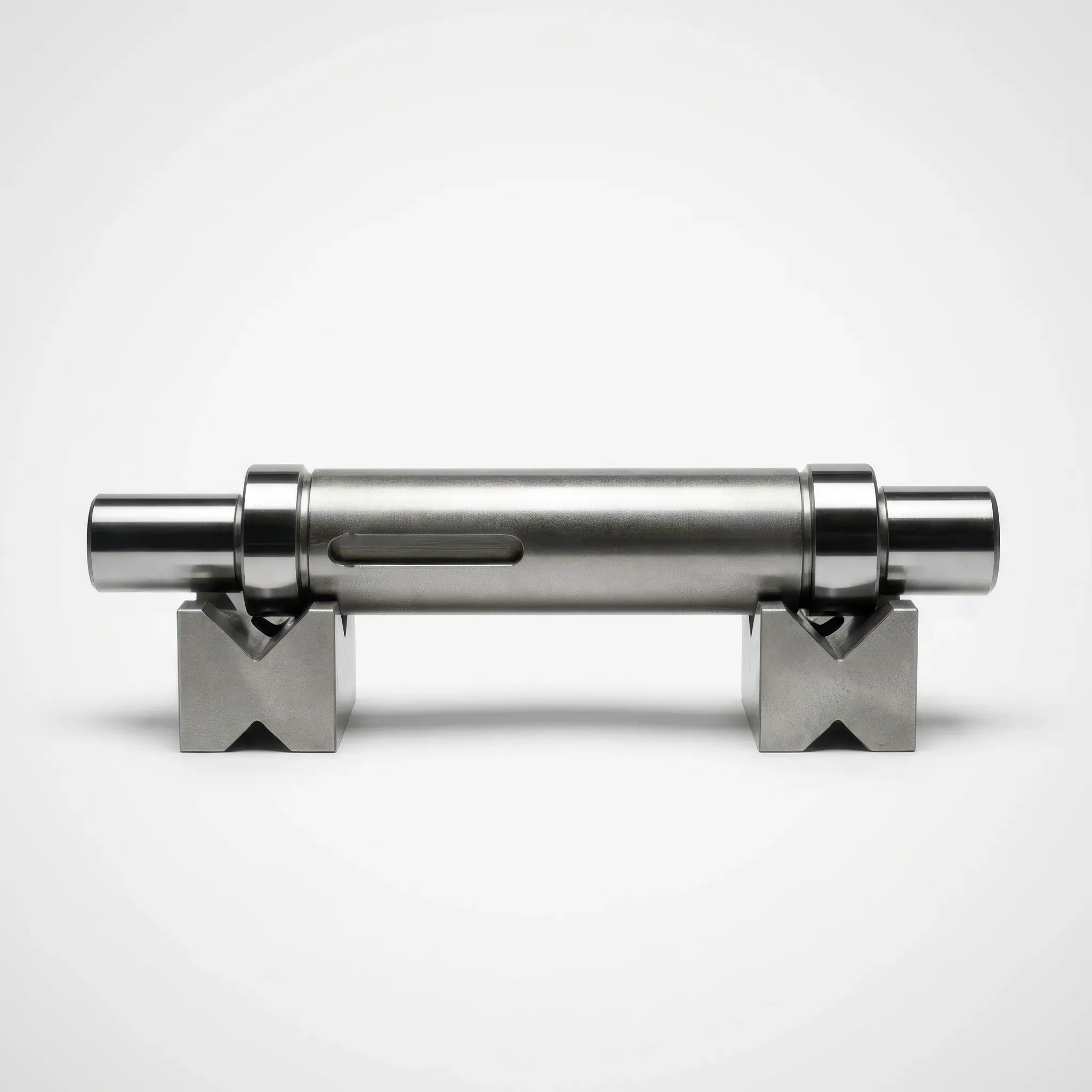 Keyed shaft on V-blocks